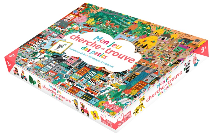 Le jeu cherche et trouve des petits - coffret avec plateau et cartes