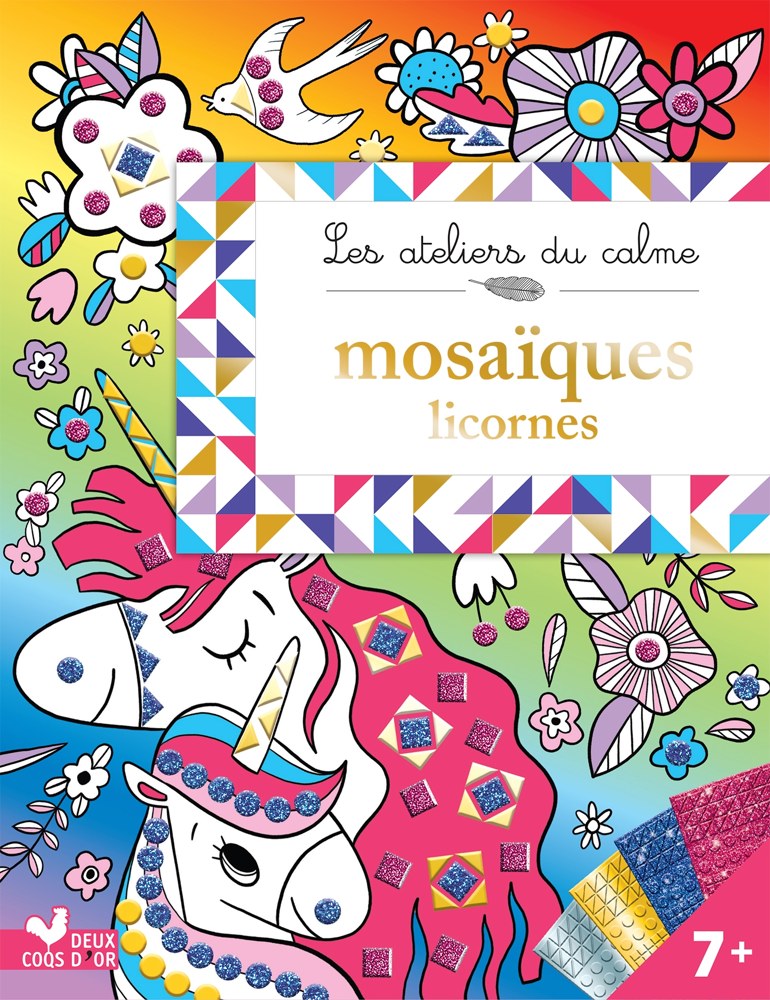 Mosaïques mousse - licornes - pochette avec accessoires