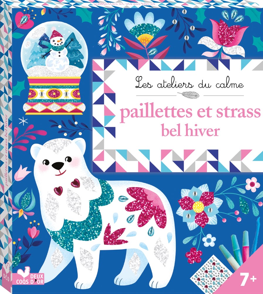 Paillettes et strass bel hiver - boîte avec accessoires