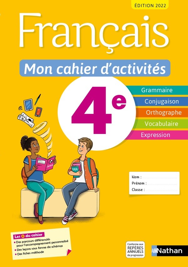 Français - Mon cahier d'activités 4e - Elève - 2022