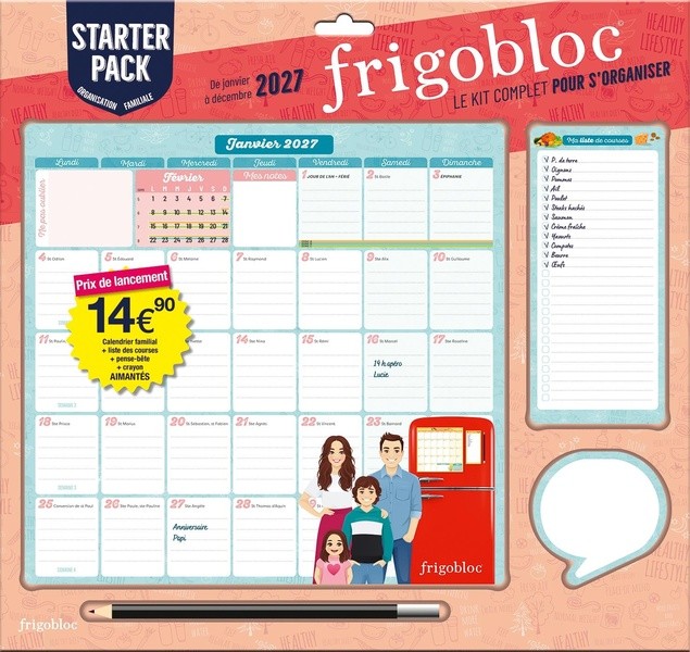 [8684227] Frigobloc Starter pack - Calendrier organiseur familial (de janvier à décembre 2027)