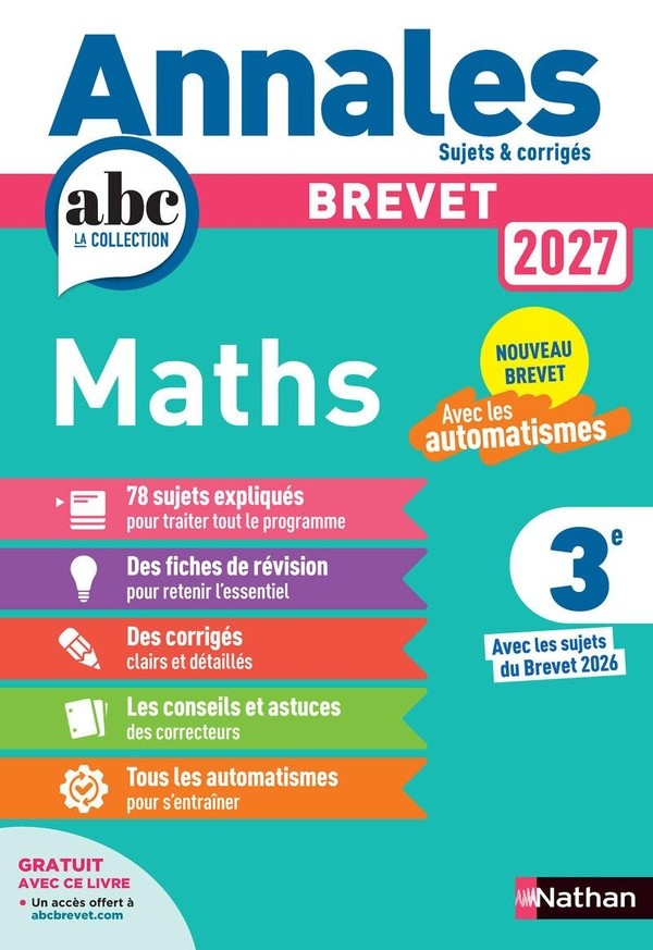 [1077159] Annales Brevet 2027 Maths - Sujets & Corrigés