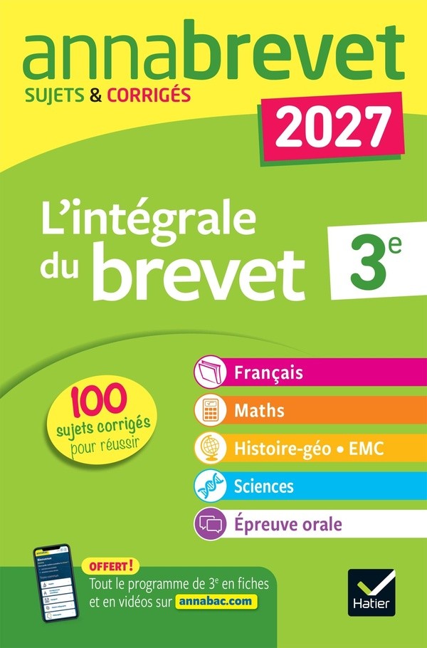 [4756796] Annales du brevet 2027 - Annabrevet L'intégrale du Brevet 3e (tout-en-un)