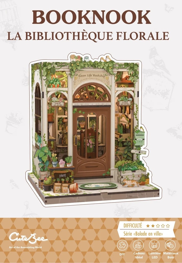 [CUT023LI] Book Nook - La Bibliothèque Florale