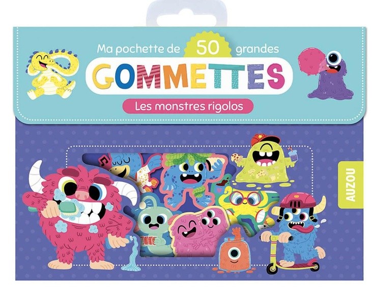 [AU06816] Ma pochette de 50 grandes gommettes - Les monstres rigolos