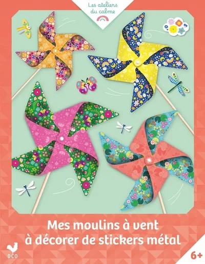 [7417968] Mes moulins à vent à décorer de stickers métal - Pochette avec accessoires