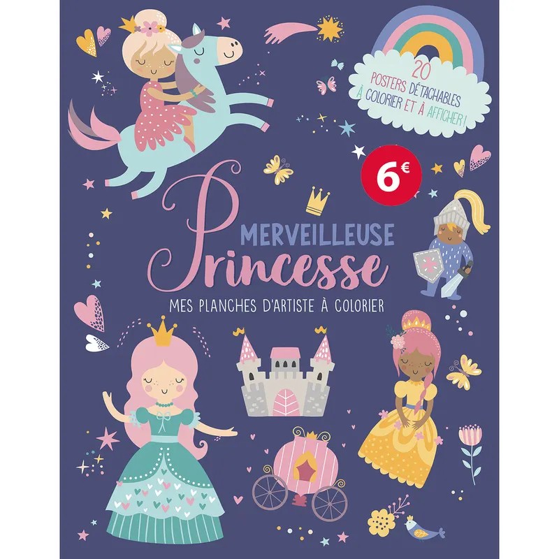 Mes planches d'artiste à colorier - Merveilleuse princesse