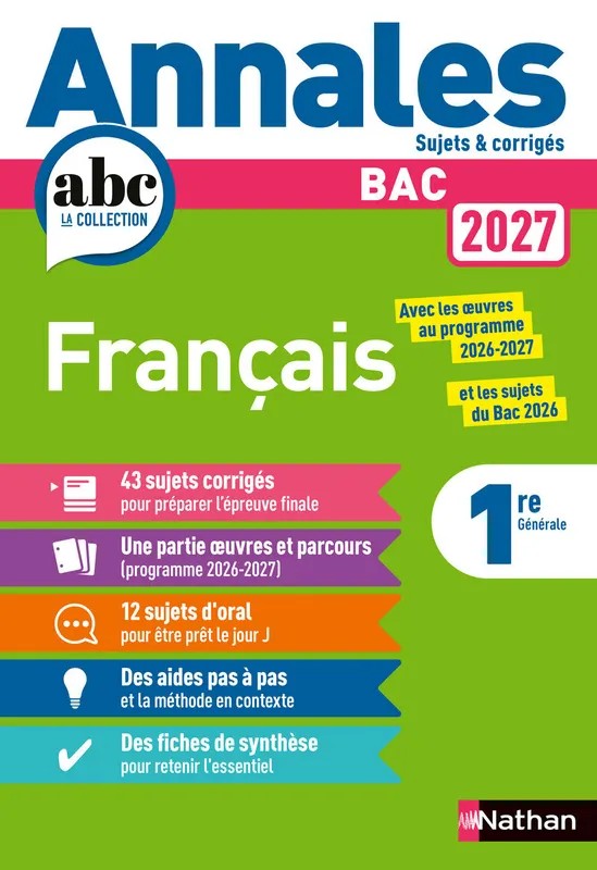 Annales Bac Français 2027