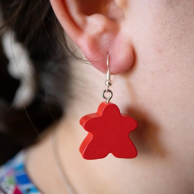 [CCBOMR] Boucles d'oreille Meeple rouge (8PCS)