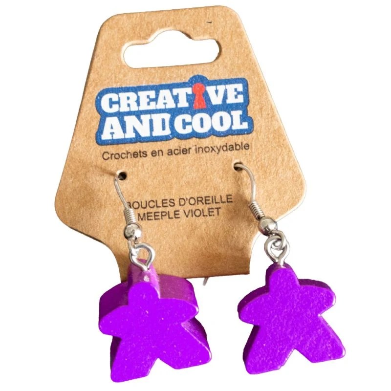 [CCBOMV] Boucles d'oreille Meeple violet (8PCS)