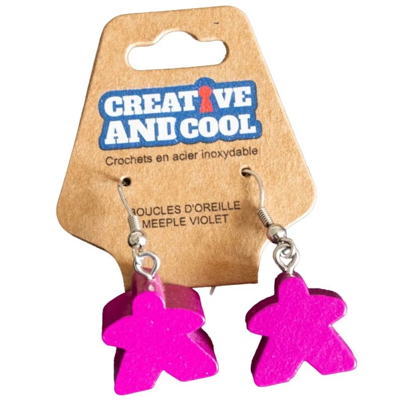 [CCBOMRO] Boucles d'oreille Meeple rose (8PCS)