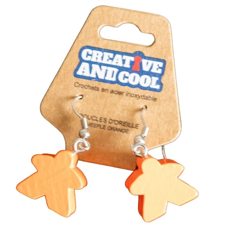 [CCBOMO] Boucles d'oreille Meeple orange (8PCS)