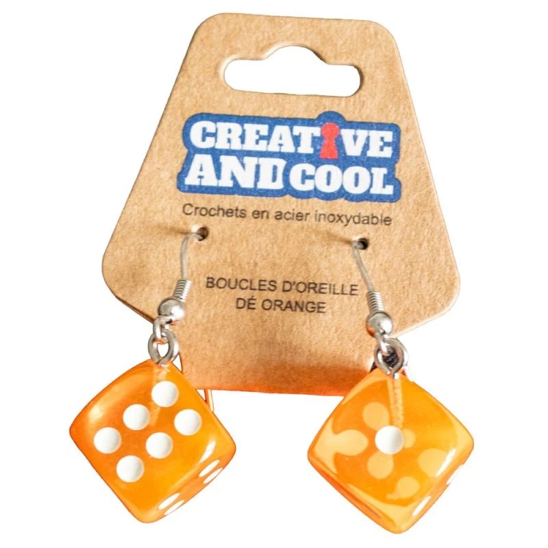 [CCBODO] Boucles d'oreille Dé orange (8PCS)