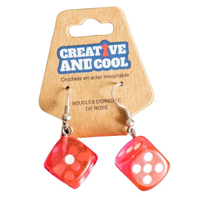 [CCBODR] Boucles d'oreille Dé rouge (8PCS)