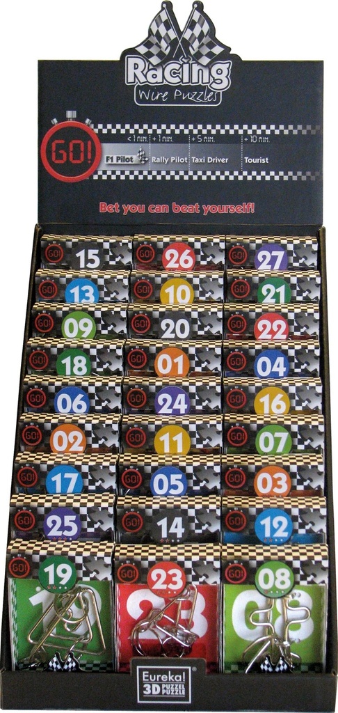 [CEDRA] Casse-Tête Métal RACING - Présentoir assorti 27pcs