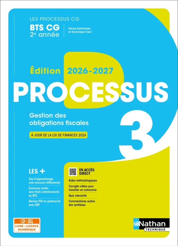 Processus 3 - Gestion des obligations fiscales - BTS CG 2e année - Coll. Les Processus CG - Ed. 2026