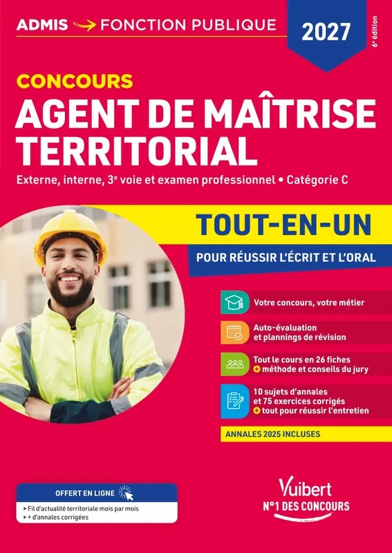 Concours Agent de maîtrise territorial 2027 - Tout-en-un