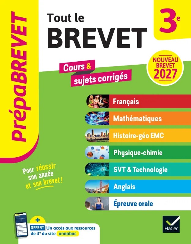 Prépabrevet - Tout le brevet 2027 - 3e (toutes les matières)