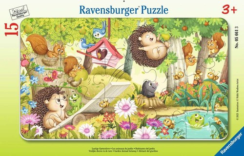 [00005661] Puzzle cadre 15 p - Les animaux du jardin