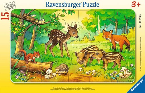 [00006376] Puzzle cadre 15 p – Petits animaux de la forêt