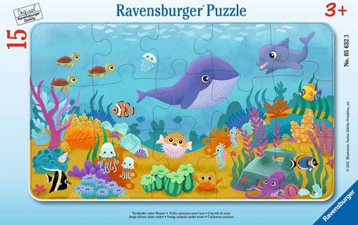 [00005632] Puzzle cadre 15 p - Petits animaux sous l'eau