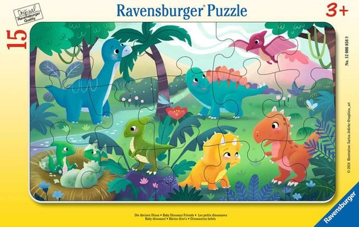 Puzzle cadre 15 p - Les petits dinosaures