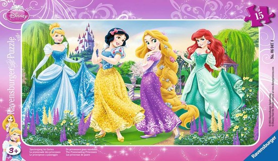Puzzle cadre 15 p - La promenade des princesses / Disney Princesses