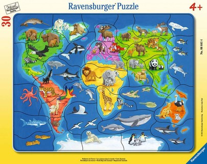 [00006641] Puzzle cadre 30-48 p - Les animaux dans le monde