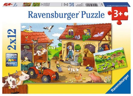 [00007560] Puzzles 2x12 p - Le travail à la ferme