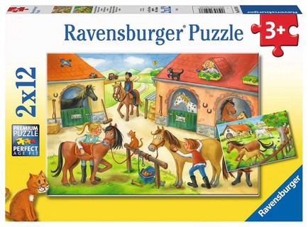 [00005178] Puzzles 2x12 p – Vacances au centre équestre