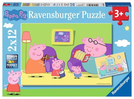 [00007596] Puzzles 2x12 p - A la maison / Peppa pig