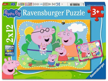 [12004335] Puzzles 2x12 p - Familles heureuses / Peppa pig