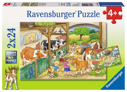[00009195] Puzzles 2x24 p - Le bonheur à la ferme