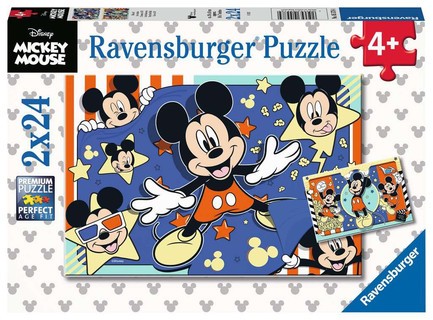 [00005578] Puzzles 2x24 p - Au cinéma / Disney Mickey Mouse
