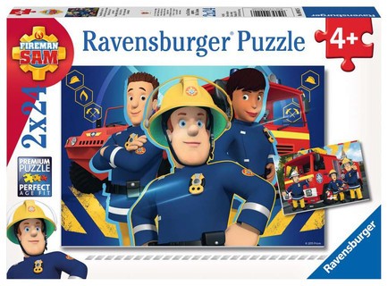 [00009042] Puzzles 2x24 p - Sam t'aide dans le besoin / Sam le pompier
