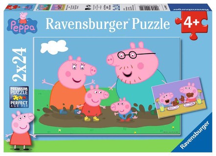 [00009082] Puzzles 2x24 p - La vie de famille / Peppa Pig