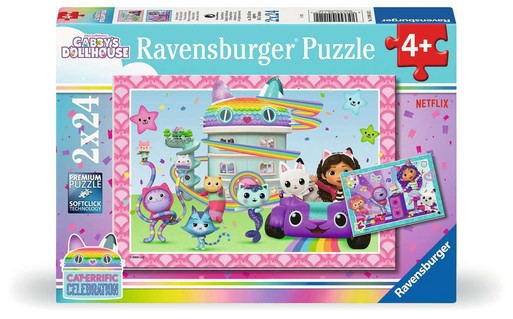 [12004112] Puzzles 2x24 p - Prêt à faire la fête ! / Gabby's Dollhouse