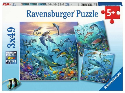 [00005149] Puzzles 3x49 p - Le monde animal de l'océan