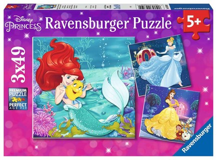 [00009350] Puzzles 3x49 p - Aventure des princesses / Disney Princesses