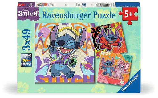 [12001070] Puzzles 3x49 p - Jouer toute la journée / Disney Stitch