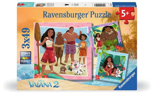 [12004102] Puzzles 3x49 p - Vers de nouvelles aventures / Vaiana 2