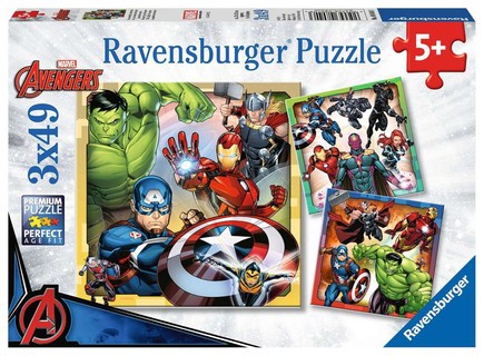 [00008040] Puzzles 3x49 p - Les puissants Avengers / Marvel