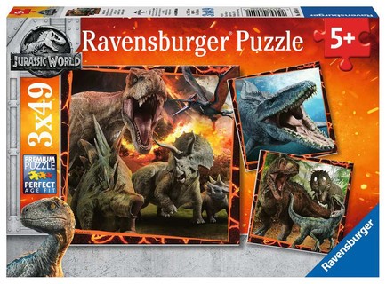 [00008054] Puzzles 3x49 p - Instinct de chasseur / Jurassic World