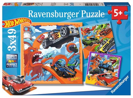 [00005722] Puzzles 3x49 p - Tout simplement légendaire ! / Hot Wheels
