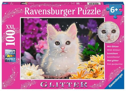 [00013358] Puzzle 100 p XXL - Chat à paillettes (Collection Paillettes)