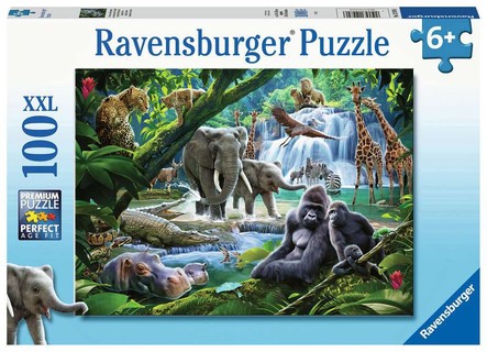 [00012970] Puzzle 100 p XXL - Les animaux de la jungle