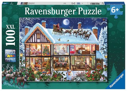 Puzzle 100 p XXL - Noël à la maison