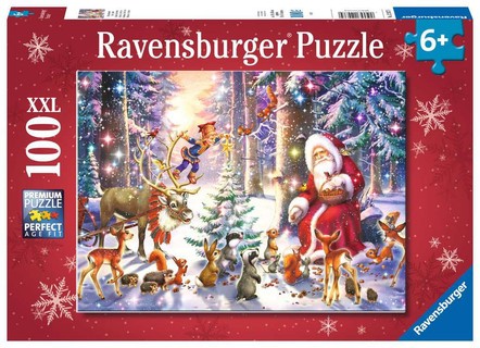 Puzzle 100 p XXL - Noël en forêt