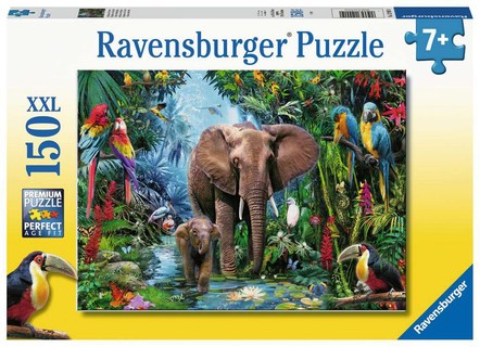 [00012901] Puzzle 150 p XXL – Eléphants de la jungle