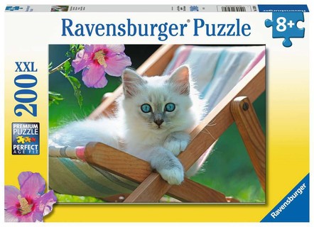 [00013289] Puzzle 200 p XXL - Chaton blanc